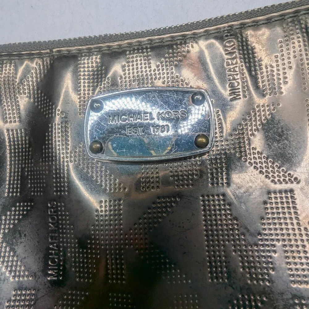 Silver/Grey Mirrored Michael Kors Small Bag/Wristlet